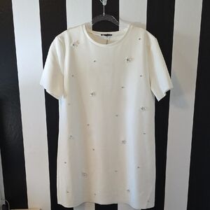 Zara White Dress with Sparkling Details